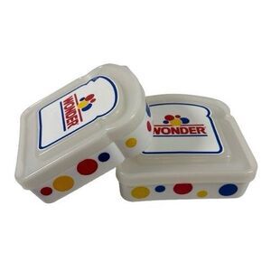 Wonder Bread Sandwich Keeper/ Containers Sandwich Bread Holder Dots & Logo 2010